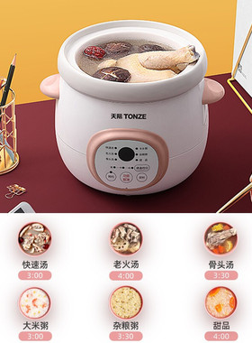 天际白瓷电炖炖锅煮粥神器BB辅食