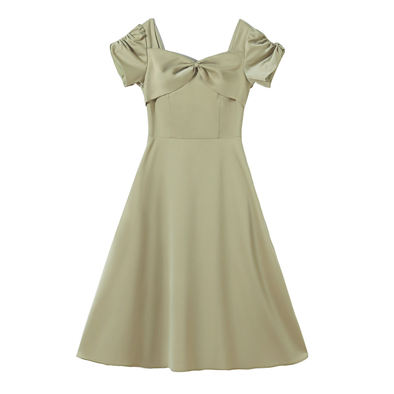 香槟色缎面伴娘服2024新款小众高级感姐妹团礼服裙女平时可穿春夏