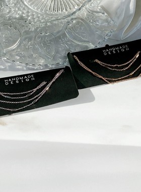 青岛欧美外贸饰品  波光粼闪亮素链简约冷淡锁骨项链双层手链套装