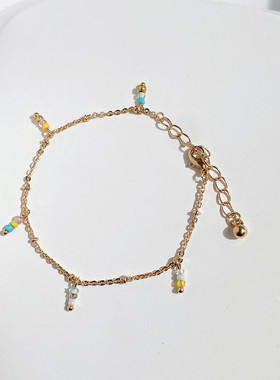 清新少女时尚多巴胺个性简约百搭多色手链小众设计感彩虹米珠手链