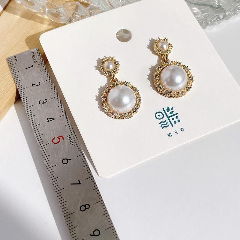 S925银针法式珍珠复古耳环吊坠镶钻精致浪漫高级感名媛气质耳钉,淘宝优惠券,粉丝福利购,淘宝优惠卷