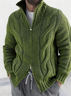 long sleeved knitted sweater, fashion men's cardigan sweater