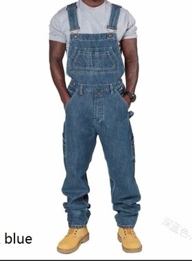 Men's denim one-piece fashionable loose casual jeans 牛仔裤