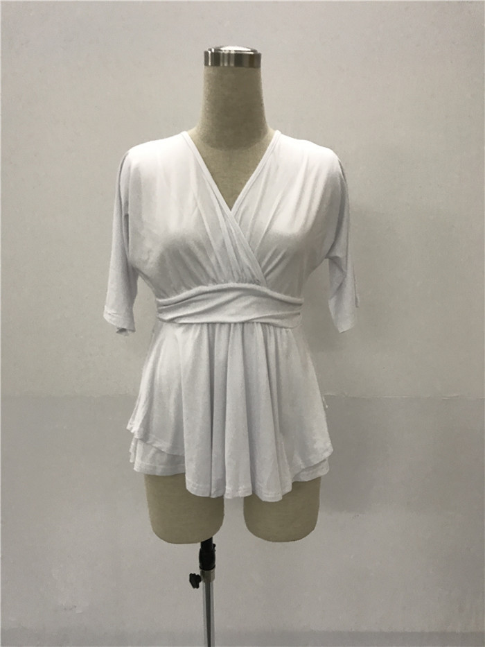 Women's large size 6xl 5xl 4xl 3xl dress 纯色女装大码连衣裙 - 图0