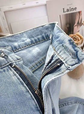 Wide leg jeans, women's straight leg loose floor pants 裤
