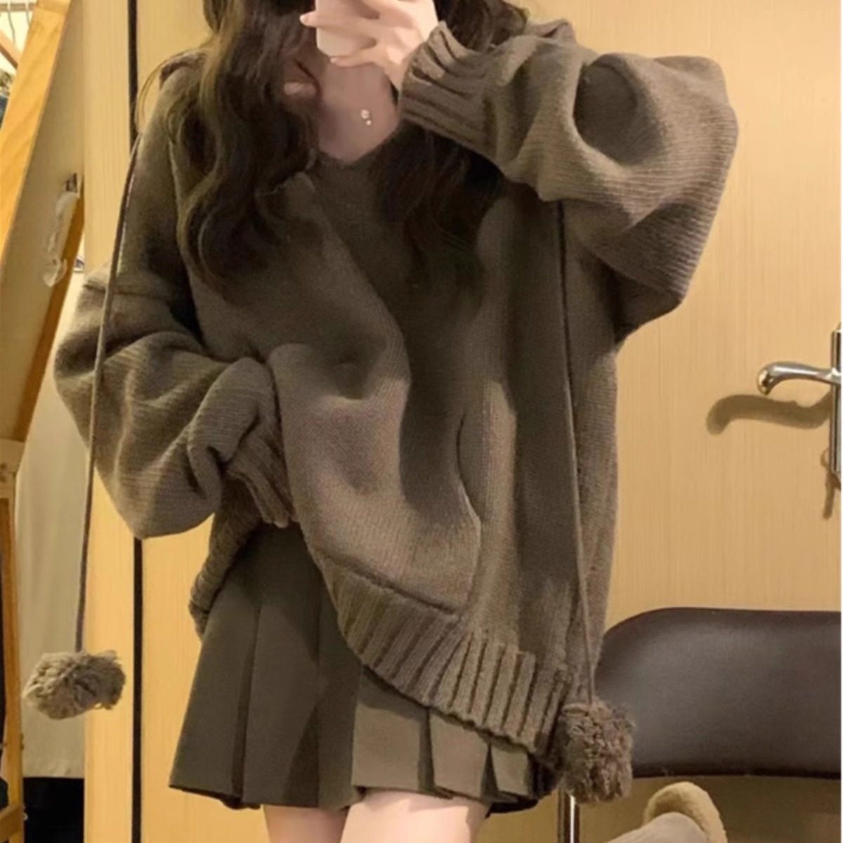 特大码女装微胖MM200斤遮肚慵懒风秋冬毛衣针织上衣百褶裙两件套,淘宝优惠券,粉丝福利购,淘宝优惠卷