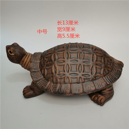 佛山石湾陶瓷公仔工艺品室内外阳台盆景动物装饰摆件长寿金钱龟 - 图0