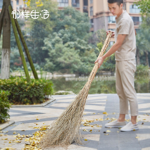 庭院扫把加长扫地笤帚室外扫院子大扫把家用户外铁树大扫帚竹扫把 - 图1