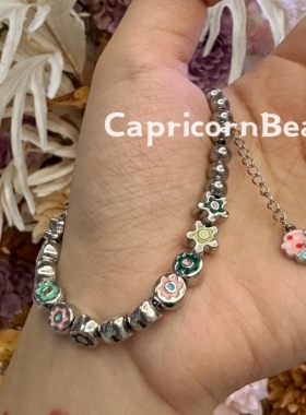 花朵冰淇淋滴油小众设计手链