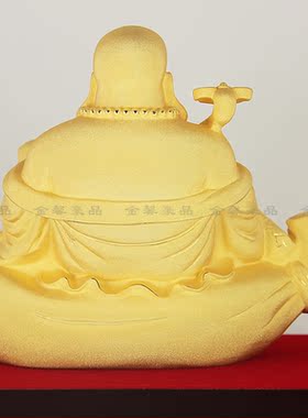 绒沙金创意弥勒佛摆件商务工艺品