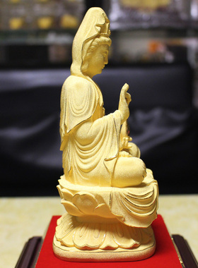 绒沙金娑婆三圣观音菩萨家居装饰