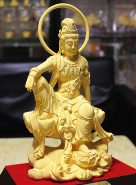 绒沙金观音自在风纳福家居装饰