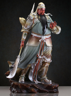 铜雕纯手工武财神关公像供奉关二爷神像店铺开业招财家用关公摆