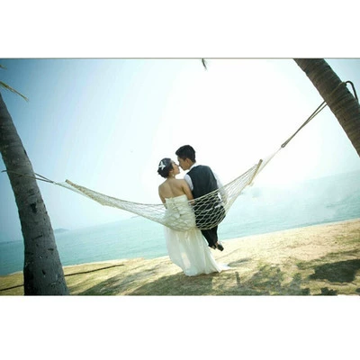 [影楼道具网状吊床秋千旅拍道具创意外景拍摄毛毯英伦婚纱摄影摆件]