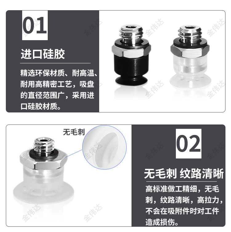 SMC工业机械手真空吸盘ZP3-T04B/T06B/T08B/T10B/T13/16B-A5吸嘴 - 图2