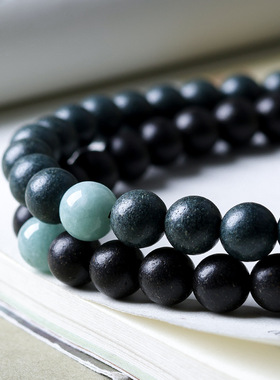 原创设计蓝药师合香珠双圈手链文玩蜜蜡南红玛瑙中式手串一件代发