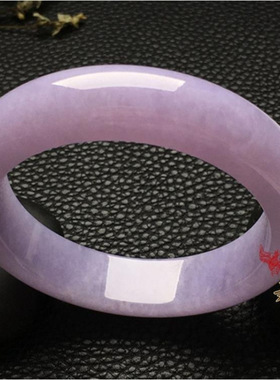 正宗紫罗兰翡翠手镯缅甸老坑贵妃冰种玉手镯女款玉器翡翠飘花