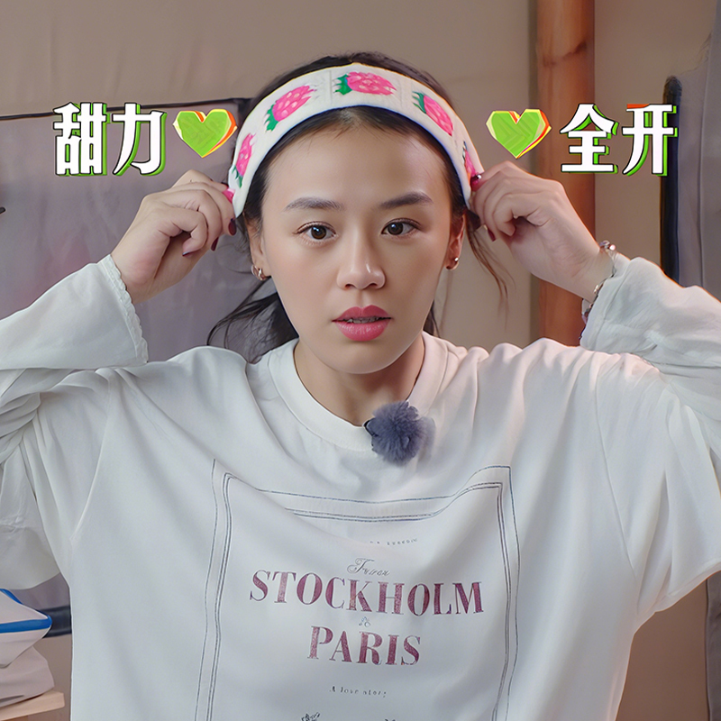 针织魔术贴头发贴宽边发带女2025新款刺绣发箍发卡子洗脸头箍发饰 - 图0