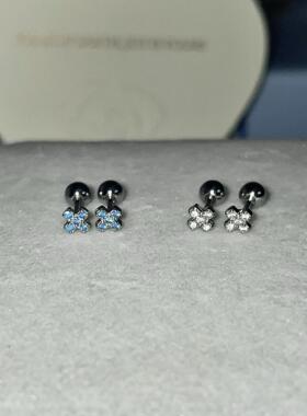 迷你十字架闪钻耳骨钉韩系百搭基础款免拆养耳耳蜗钉小巧耳钉女