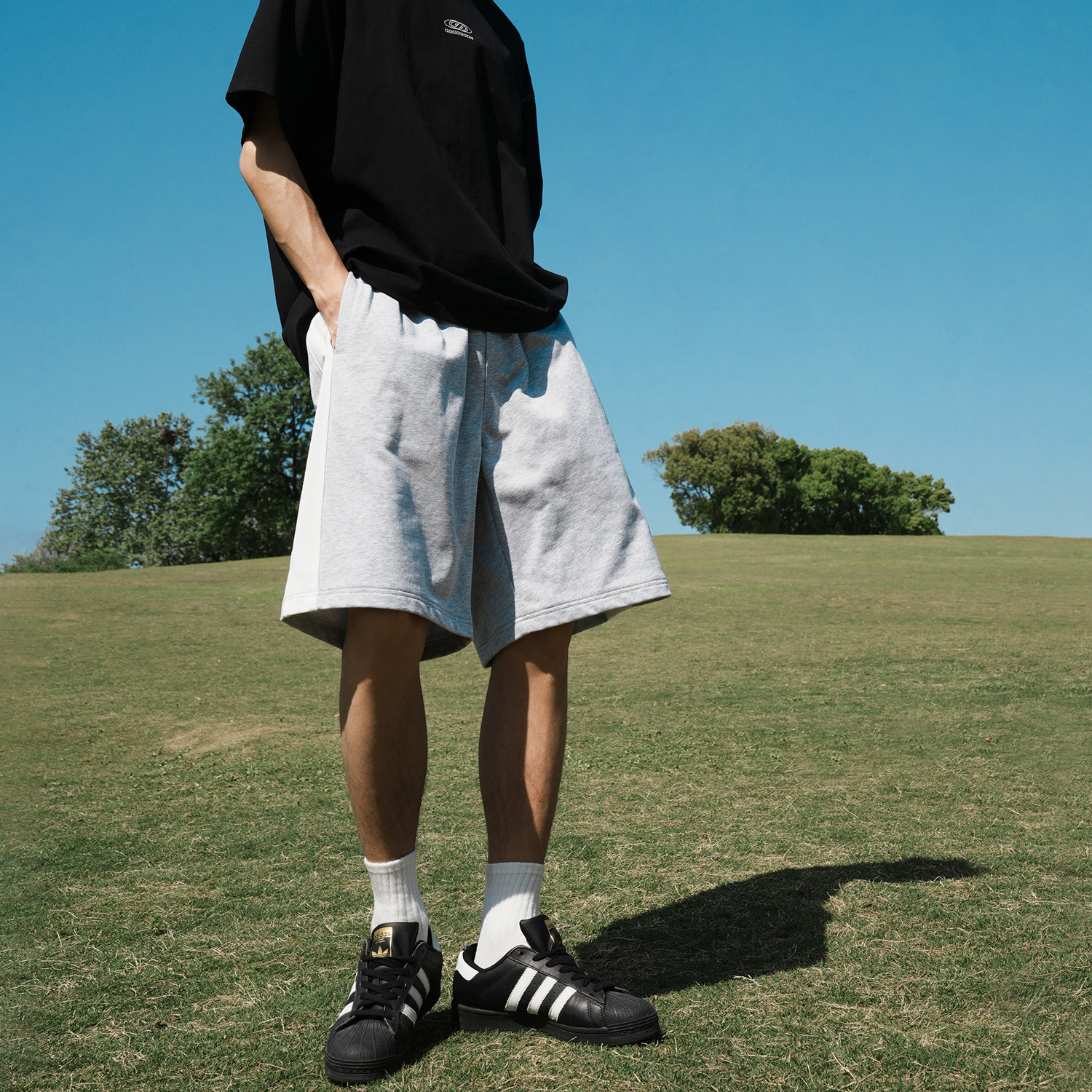 GOGOSOON夏季新款男短裤280g直筒宽松侧条纹百搭系带休闲五分裤Q,淘宝优惠券,粉丝福利购,淘宝优惠卷