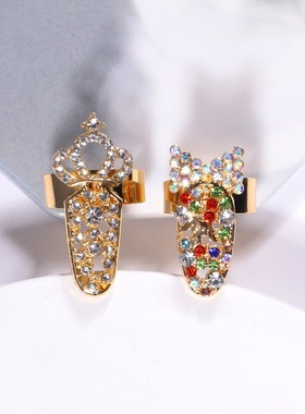 新款指甲戒指女小众设计美甲护甲食指环个性穿戴甲复古宫廷舞蹈