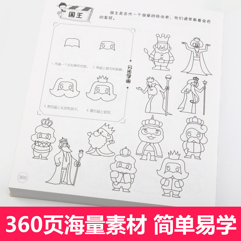 简笔画手绘本大全简笔画5000例简笔画教程书籍幼师幼儿园儿童入门临摹本小孩学画画启蒙早教材小学生美术涂色绘画素描本子成人自学 - 图2