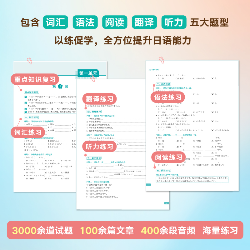 标准日语完全掌握初级语法篇+初级词汇篇(共2本)标日辅导书基础入门书籍 n4 n5能力考试高考日本语自学教材-图1