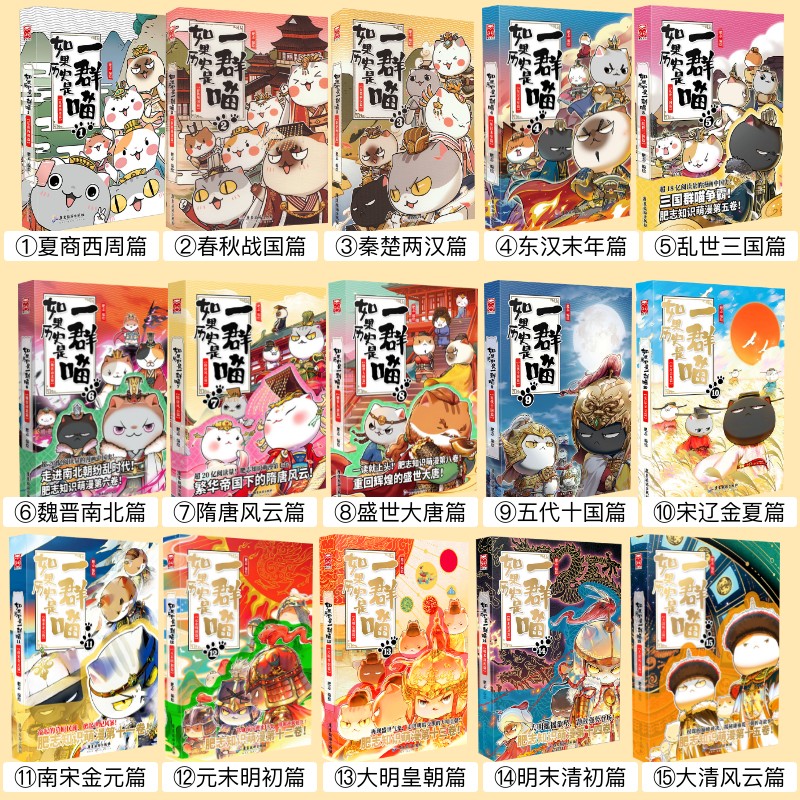 【文轩专享哪吒喵编号镭射卡+场景贴纸】如果西游是一群喵大闹天宫桌游 历史喵肥志 西游喵桌游 假如果历史是一群喵西游版 - 图3