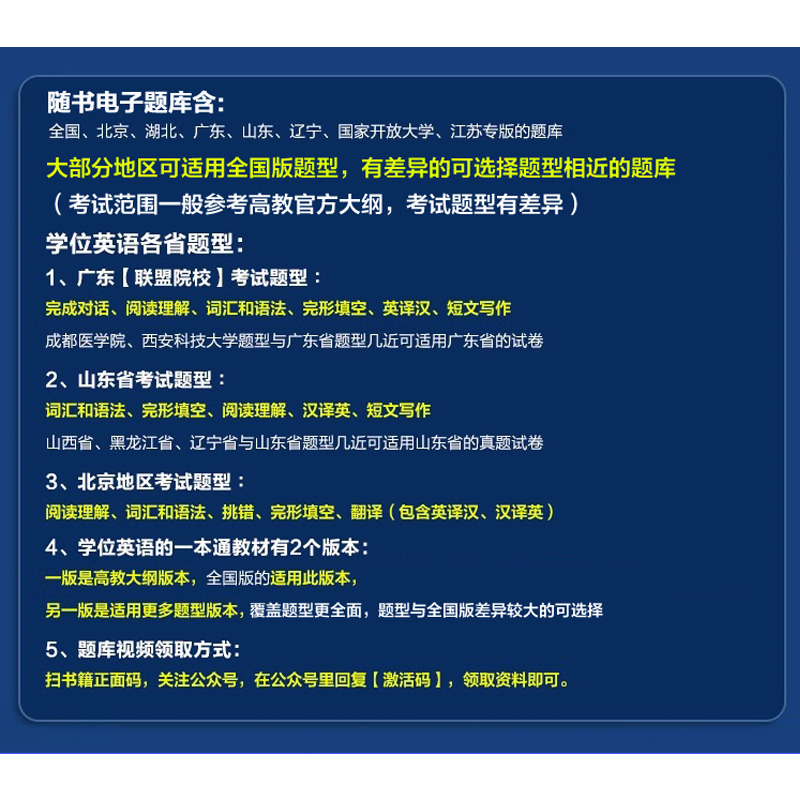 2024年成人高等教育学士学位英语水平考试专用教材历年真题试卷词汇单词书自考高考专升本本科函授学历继续北京广东高校联盟山东省 - 图3