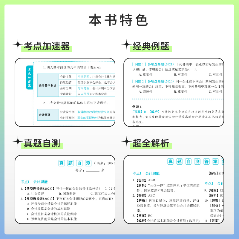 【正版】初会2024年高顿十年真题研究手册 初级会计实务和经济法基础初级会计师职称考试初快证历年真题试卷练习题库教材考点冲刺 - 图3