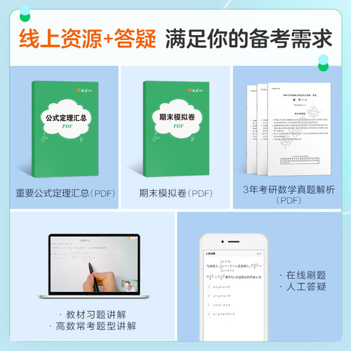 【官方正版】高等数学同济大学第八版/第七版上下册教材大一课本+燎原同步辅导书测试卷及高数习题集全解精解指南学习指导书练习册 - 图3