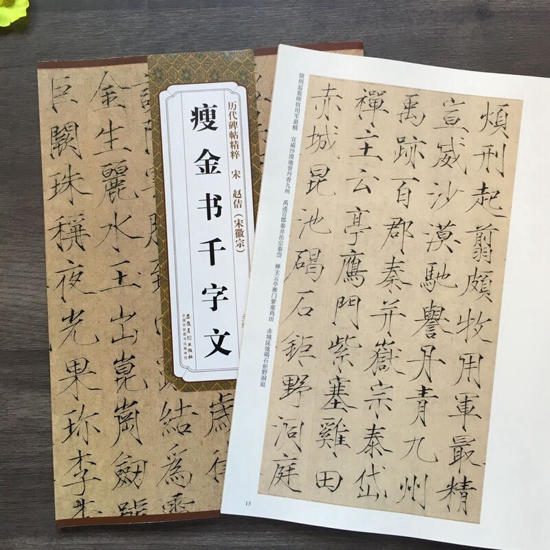 宋赵佶(宋徽宗)瘦金书千字文 (楷书) 薛元明 历代碑帖精粹 简体旁注 原碑原拓 毛笔字帖碑帖 新华书店正版书籍  安徽美术出版社 - 图1