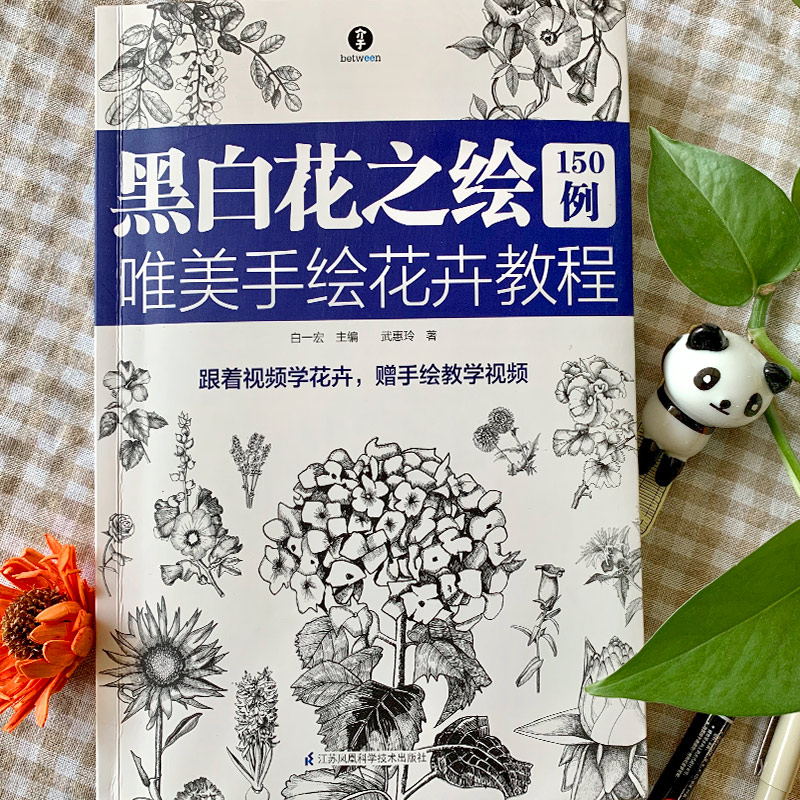 黑白花之绘150例 唯美手绘花卉教程 武惠玲 正版书籍 新华书店旗舰店文轩官网 江苏科学技术出版社 - 图0