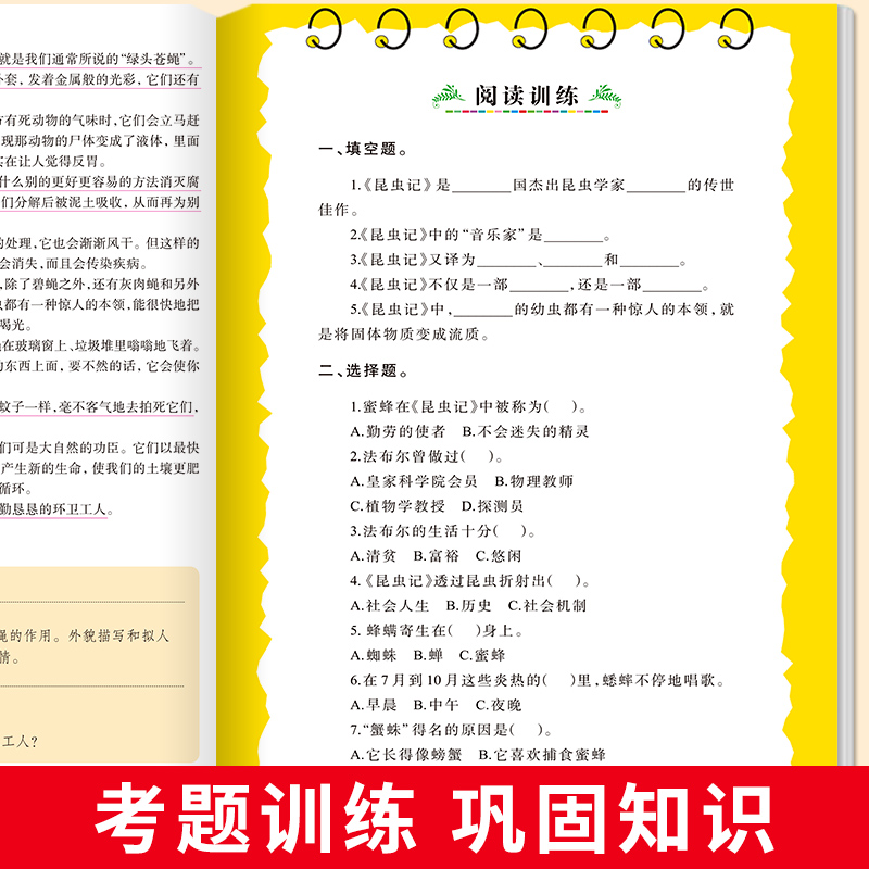 昆虫记法布尔正版原著完整版法布尔著全集小学生三四年级下册课外书必读推荐美绘版人民儿童文学教育阅读书籍山东美术出版社全册上