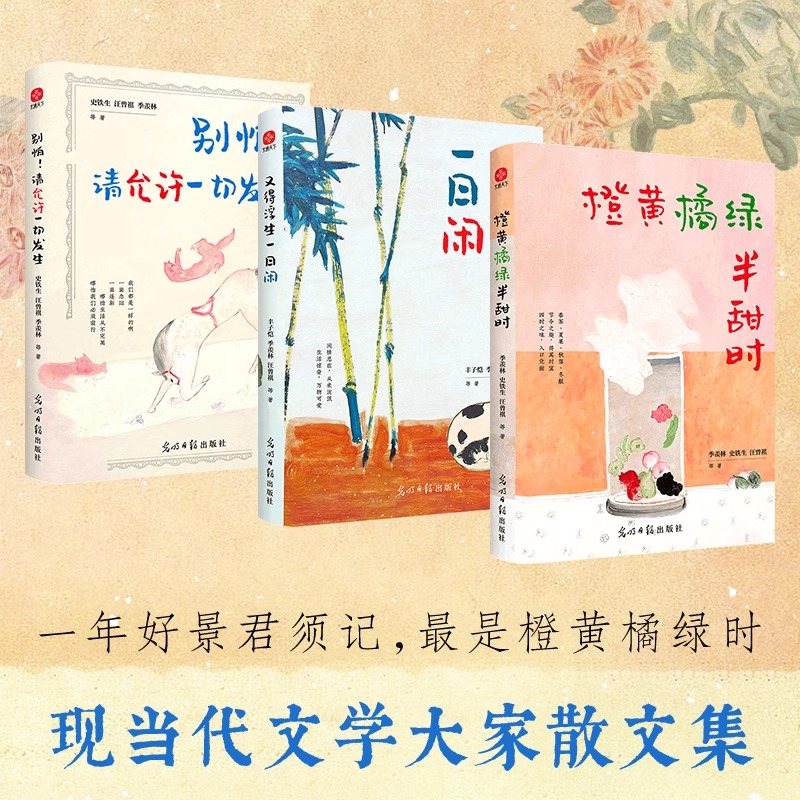 现货速发 橙黄橘绿半甜时+又得浮生一日闲+别怕！请允许一切发生（三本套） 季羡林、史铁生、汪曾祺等文学大家现当代文学散文随笔 - 图3