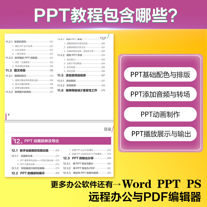 2022新书 Word/Excel/PPT/PS远程办公PDF文件处理6合1办公高手速成 excel教材wps教程ps书籍 office 办公文员前台财务运营表格正版 - 图3