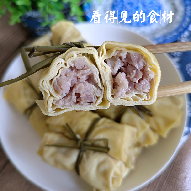 宁波特产仓桥里手工鲜肉面结 千张包 百叶包早餐豆腐皮豆干私房菜 - 图1