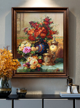 u作【珠光宝气】手绘油画古典静物花卉美式法式餐厅客厅玄关挂画