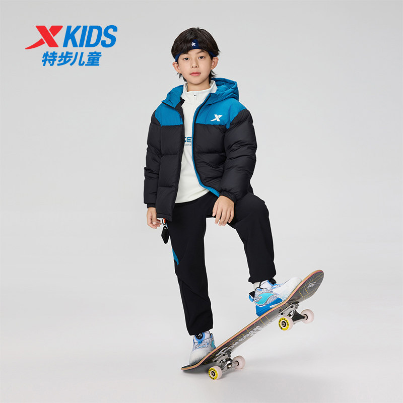 【商场同款】特步童装秋冬新款中大童保暖羽绒服儿童运动休闲外套,淘宝优惠券,粉丝福利购,淘宝优惠卷