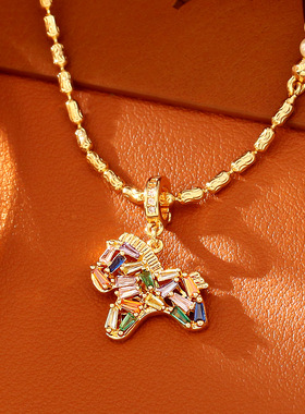 本命年生肖年彩色小马吊坠项链喜庆新中式春节高级感耳钉中国风