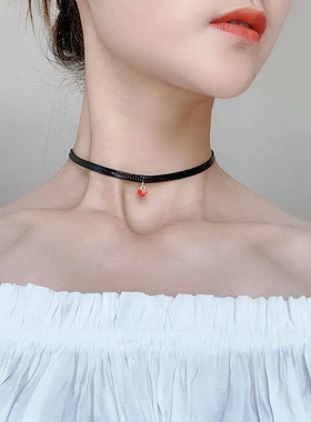 choker锁骨链女气质脖子项圈双层