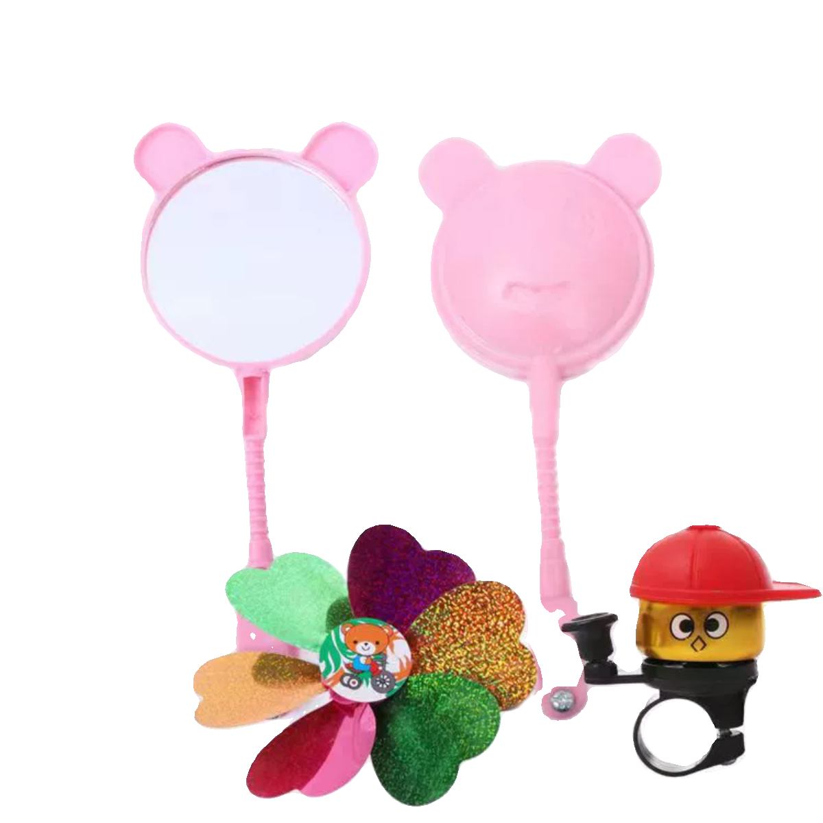 儿童自行车后视镜三轮车倒车镜子配件滑板车飘带彩带铃铛风车装饰,淘宝优惠券,粉丝福利购,淘宝优惠卷