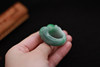 Glowing green fortune, longevity, gourd and brave ring, jade, free shipping