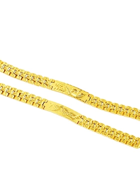 越南沙金 龙凤车花手链 情侣同款首饰 镀金手表链