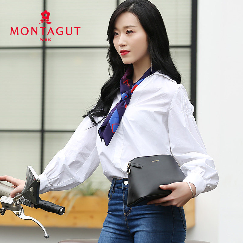 梦特娇女士休闲贝壳简约潮流斜挎包 梦特娇皮具女士包袋