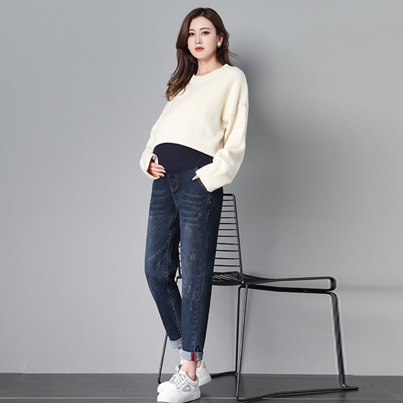 孕妇春秋弹力韩版宽松九分孕妇裤子 十月坊孕妇打底裤
