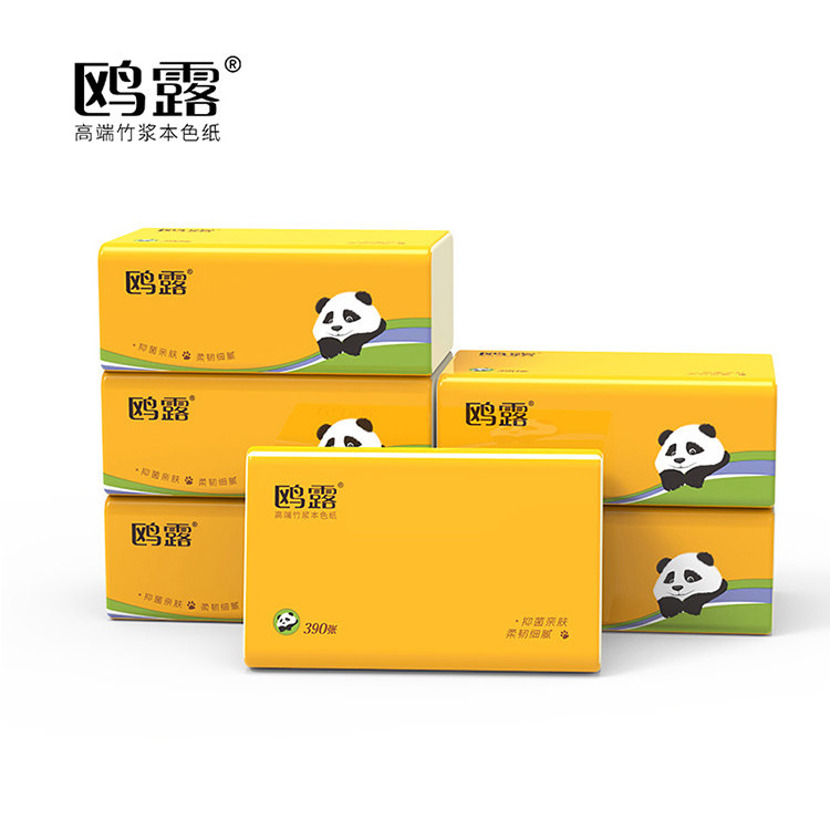 鸥露竹浆家庭装中石化款48包箱390张提母婴宝宝适用抽纸高端原生