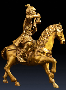 纯铜马上封侯明清摆件装饰礼品