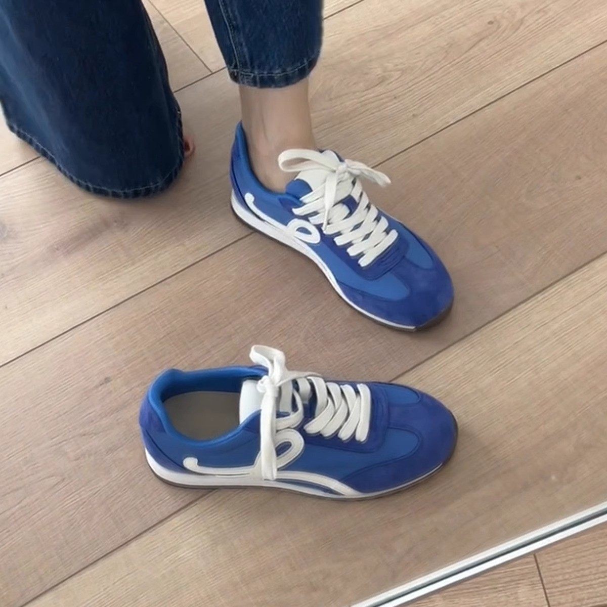 2025秋季复古德训鞋百搭拼色系带休闲运动鞋女平底小白鞋阿甘鞋潮,淘宝优惠券,粉丝福利购,淘宝优惠卷