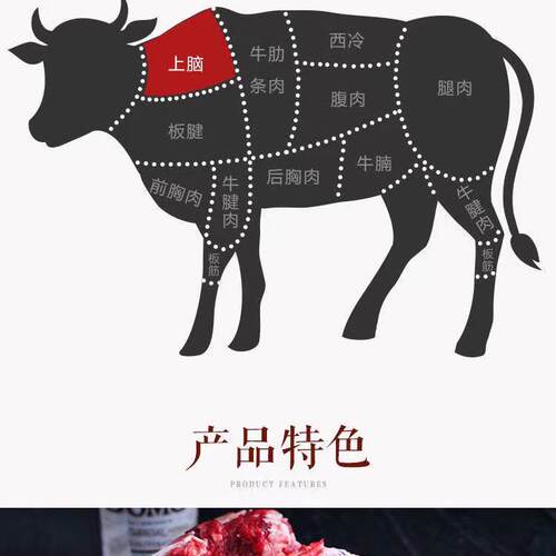 牛上脑 鲜冻牛上脑肉 新鲜牛肉 冷冻牛肉牛上脑肉2000g国产新鲜肉 - 图2